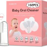 Baby Tongue Cleaner, Baby Toothbrush, 42Pcs Disposable Infant Toothbrush Clean Baby Mouth,Gauze Gum Cleaner Toothbrush Baby Oral Cleaning Stick Dental Care for 0-36 Month Baby+Free 1 Finger Toothbrush